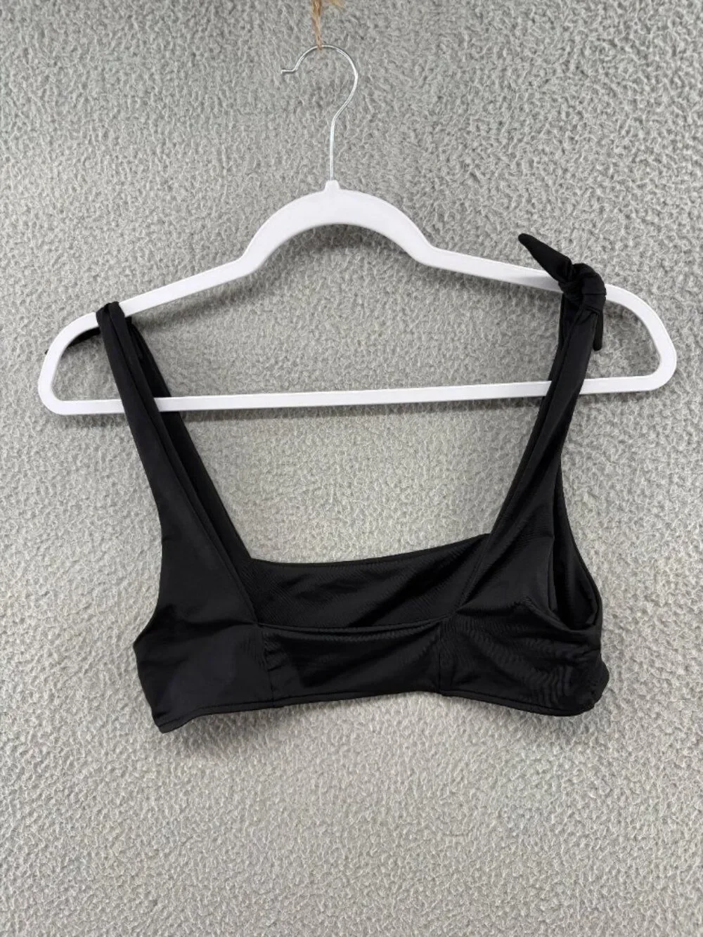 Frankies Bikinis Top Bandeau Tie Strap Bow Swim Top Black